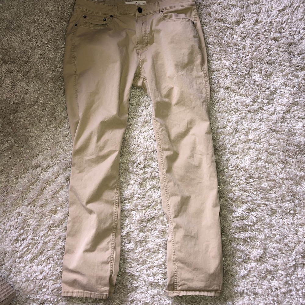 Men’s hollister skinny fit light khaki pants 32 30